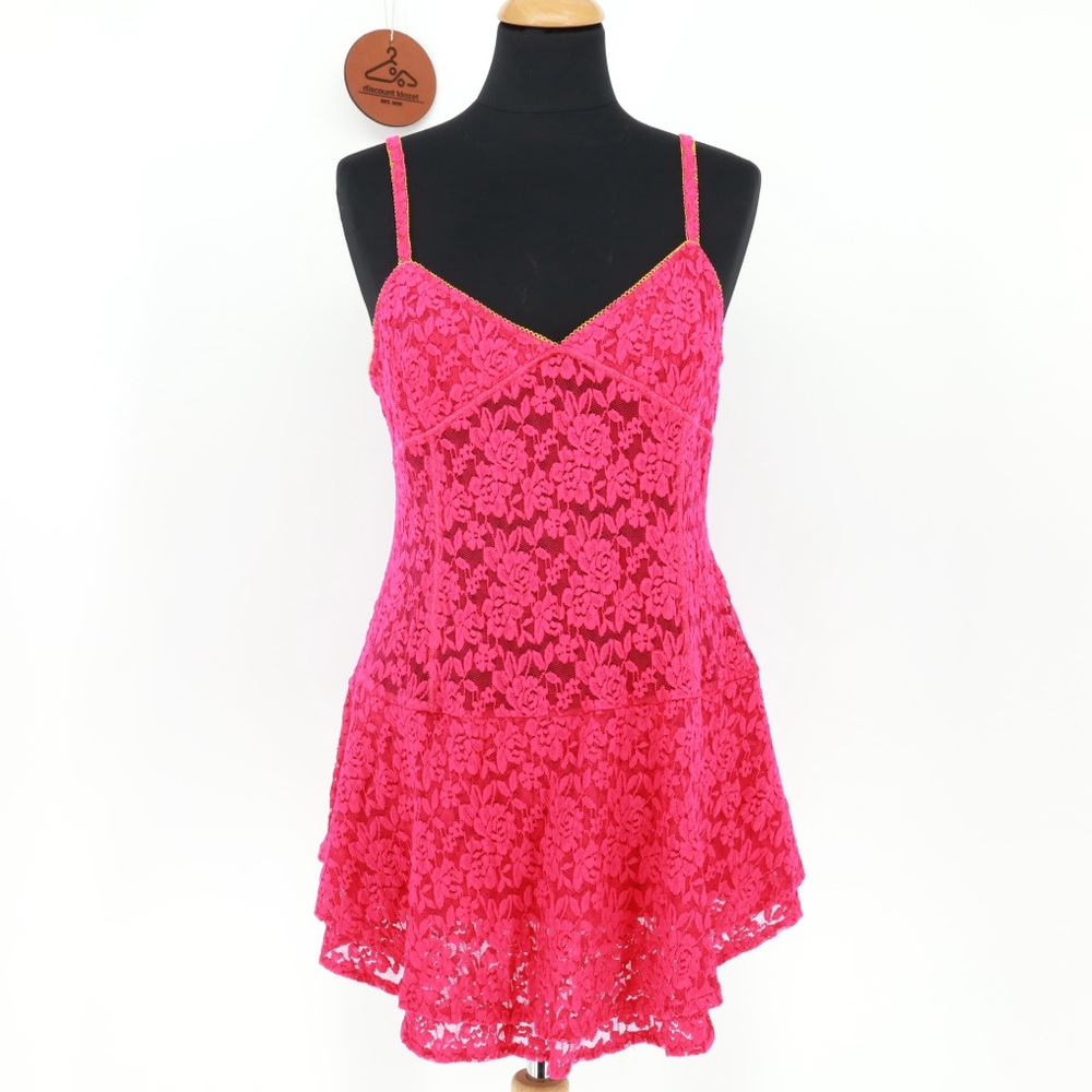 Intimately Free People Pink‎ Lace Slip Nightgown Size Small NWOT